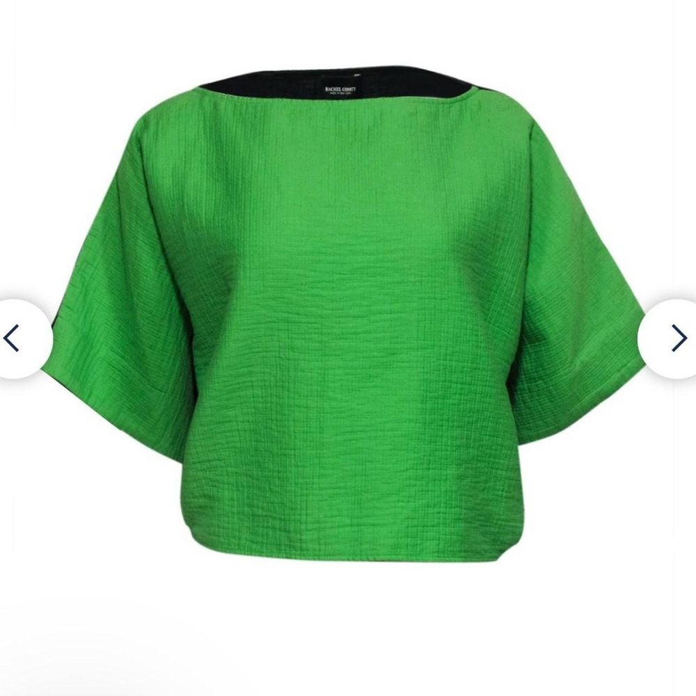 Rachel Comey Vibrant Green and Black Color block Blouse